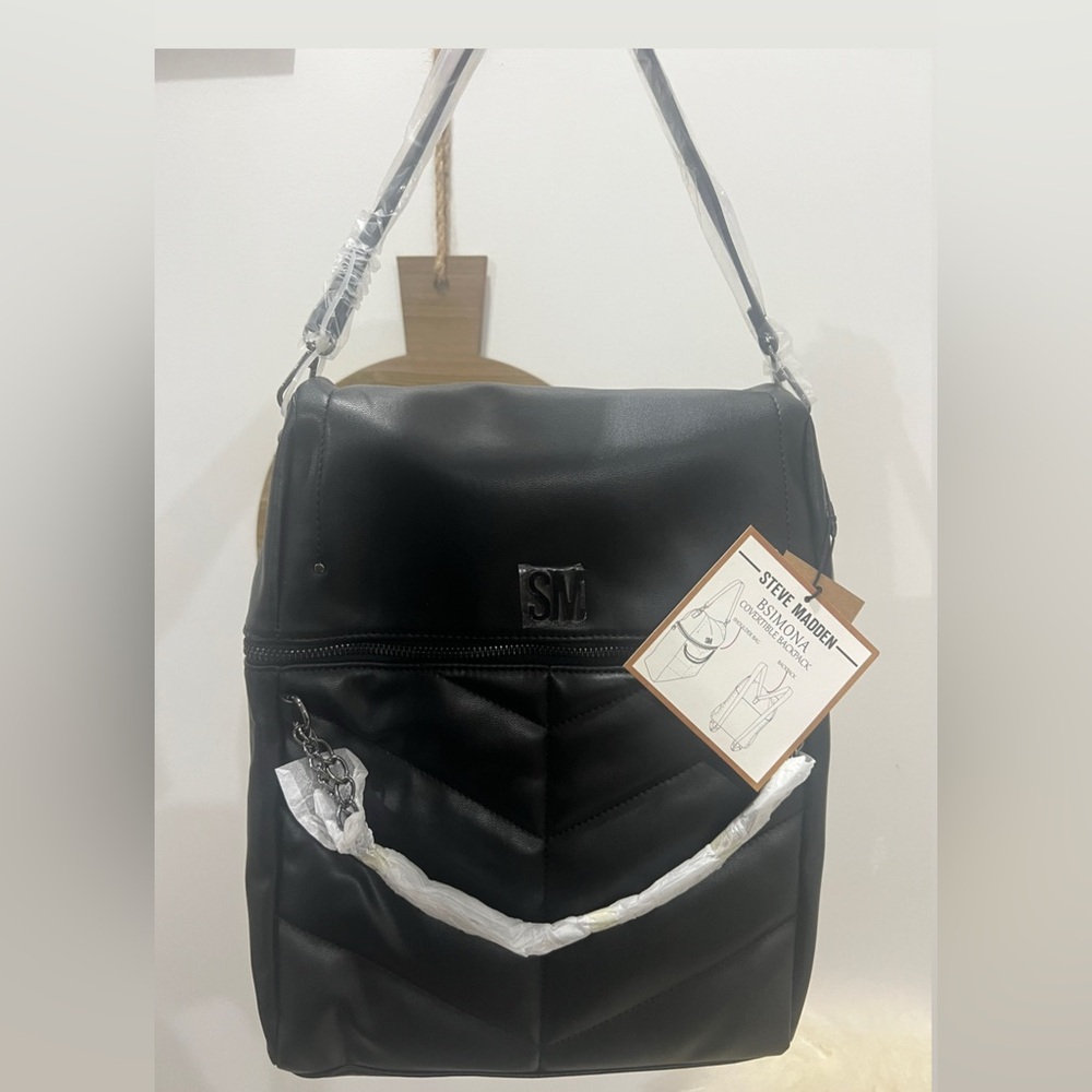 Steve Madden Black Quilted Shoulder and Backpack (New) SALE!!